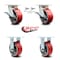 Service Caster 5 Inch Kingpinless Red Poly on Steel Wheel Caster Swivel Locks 2 Rigid, 2PK SCC-KP30S520-PUR-RS-BSL-2-R-2 - alternate 7